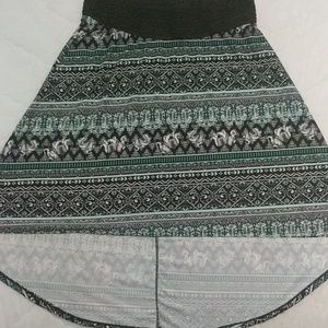 No Boundaries Teal Patterned Skirt